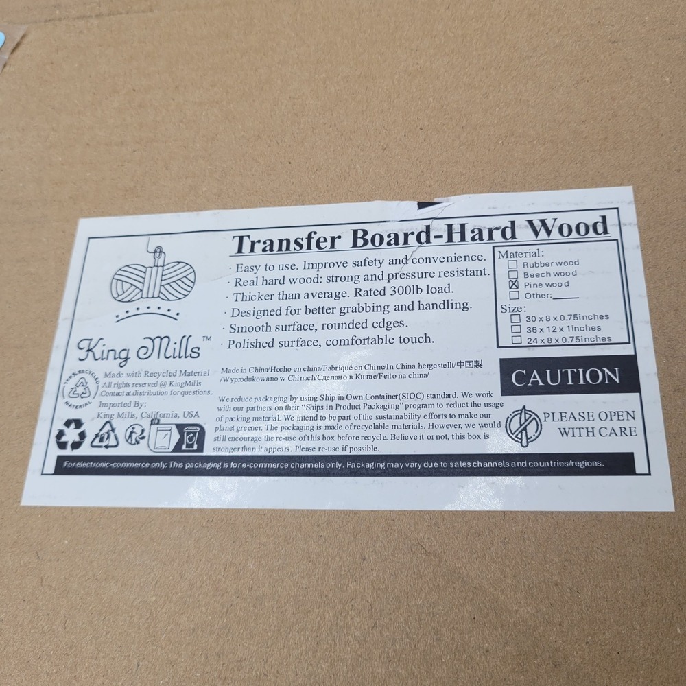 King Mills Extra Wide & Thick Transfer Board XXL – Wheelchair Bed Car Assist - Picture 5 of 9